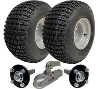 18x9.50-8 ATV Quad Trailer Kit, Knobby Wheels Hub & Stub Axles Cast Hitch 204kgs