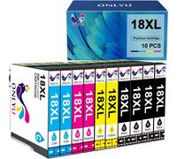 18Xl Multipack Cartouche D'Encre Pour Epson 18Xl 18 Pour Epson Expression Home Xp-215 Xp-225 Xp-205 Xp-325 Xp-305 Xp-322 Xp-405 Xp-425 Xp-415 Xp-315 Xp-212 (10-Pack, 4 Noir 2 Cyan 2 Magenta 2 Jaune)