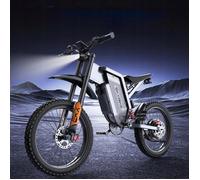 19""*2 Vélo électrique EKX X21 MAX noir, moteur 3000W, batterie 60V 30Ah, vitesse 75 km/h, suspension intégrale, freins hydrauliques