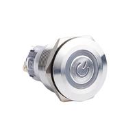 19/22/25mm IP67 Flat head Momentary Latching Power Button Ring LED Stainless Steel Push Button Switch NWPNLXEA(22MM,36v)