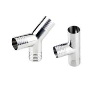 19 25 32 38 45 51 57 63 76 Mm SUS 304 Stainless Steel Hose Tail Y T Shape 3 Ways Pipe Fitting Connector(Tee 25mm)