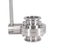 19/25/32/38/45/51 mm Tuyau OD x 3,8 cm 5,1 cm Vanne papillon sanitaire en acier inoxydable SUS 304/316L (tuyau 32 mm OD K50,5 mm, SUS304)