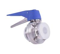 19 25 32 38 45 51mm Pipe OD x 1.5" 2" Tri Clamp Sanitary Butterfly Squeeze Trigger Flow Control Valve SUS 304 Stainless Brewing(316,38mm OD K50.5mm)