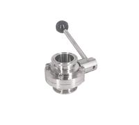 19/25/32/38/45/51mm Pipe OD x 1.5" 2" Tri Clamp Sanitary Butterfly Valve SUS 304/316L Stainless Steel Homebrew(38mm,SUS304_MID- DUTY(6 BAR))
