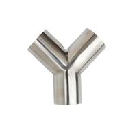 19/25/32/38/-76Mm tuyau OD soudage bout à bout en forme de Y 3 voies SUS 304 en acier inoxydable raccord sanitaire Spliter maison bière vin(Size:63mm x 2mm)