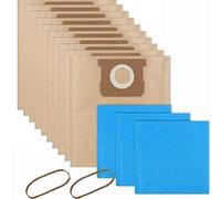 19-3100 sacs d'aspirateur compatibles avec les aspirateurs secs et humides Stanley de 5 à 6 gallons, lot de 10 sacs filtrants jetables et 3 sacs filtrants réutilisables, pour filtre d'aspirateur