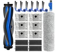 19 Accessoires pour Robot Aspirateur Ecovacs Deebot X9 Pro Omni/X9 Omni/X9 Pro,1 Brosse Principale, 1 Brosse à Rouleau, 4 Filtres, 6 Sacs à Poussière, 6 Brosses Latérales,1 Brosse de Nettoyage