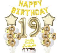 19 ans Anniversaire Fille Déco Ballon 19 ans Anniversaire Décoration Or 19 ans Fête Décoration Champagne Or 19 Anniversaire ballon Garçon Fille Décoration Anniversaire 19 ans Ballon 19 ans Or