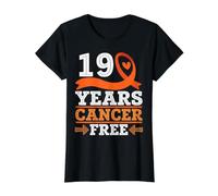 19 Ans de Guerrier survivant de leucémie avec Ruban Orange sans Cancer T-Shirt Graphique avec Valeur, Femme, Noir, M