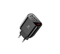 (#19) Digital Display 3 USB Ports 3.4A Quick Charging Power Adapter Travel Charger, EU Plug, For iPhone, iPad, Galaxy, Sony, HTC, Google, Huawei,