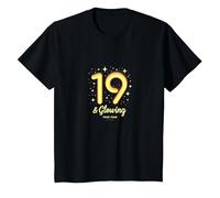 19 & Glowing : Cadeau d'anniversaire étincelant pour 19e Anniversaire T-Shirt, Enfant, Noir, 2 Ans
