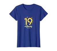 19 & Glowing : Cadeau d'anniversaire étincelant pour 19e Anniversaire T-Shirt, Femme, Bleu Royal, XS