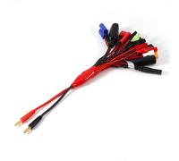 19-in-1 Lipo Ladegerät Kabel, 4mm Bananenstecker zu T-Stecker, XT60, EC3, EC5, Futaba, Tamiya, Mini Tamiya, 19x Stecker Set für RC Akkus