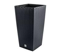19 L Prosperplast Rato Square jardinière carrée haute en plastique AVEC réservoir de couleur Anthracite, 45 (H) x 24 (L) x 24 (P) cms