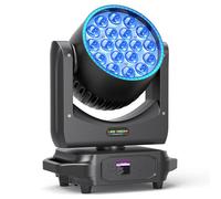 19 LED 285W Wash Lyre LED, RGBW 4 in 1 Lumière de Scène Professionnelle Zoom avec Bande Lumineuse pour Fête KTV Concert DJ Noël Mariage Célébrations