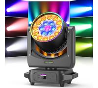 19 LED 285W Wash Zoom Lyre LED, RGBW 4 in 1 Lumière de Scène Professionnelle Focus Dye avec Bande Lumineuse pour Fête Noël Mariage Célébrations