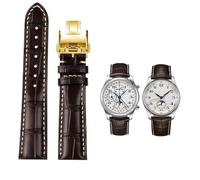 19 mm 20 mm 21 mm Band de bracelets pour la collection de maîtres L3 L4 L2.628 / L2.673 Sangle de montre How Tobe en cuir Bouchette