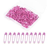 19 mm Épingles de Sûreté, 120 pcs Mini Épingles de Sûreté en Métal Safety Pins pour Vêtements Étiquettes Hijab Artisanat Courtepointe Robe Breloques Fabrication de Bijoux (Rose)