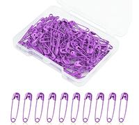 19 mm Épingles de Sûreté, 120 pcs Mini Épingles de Sûreté en Métal Safety Pins pour Vêtements Étiquettes Hijab Artisanat Courtepointe Robe Breloques Fabrication de Bijoux (Violet)