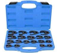19 Pcs Crowfoot Ensemble De Clés,Drive Métrique Coffret De Douilles À Tuyauter Avec Boîte De Rangement 8-32Mm,Crowfoot Ensemble De Clés Clé Crowfoot En Acier Cr-Mo Pour Clé À Cliquet 3/8"" Et 1/2