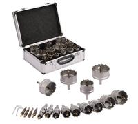 19 Pcs Scies Cloches TCT en Carbure de Tungstène Ø19-75 mm - Kit Scie Cloche Métal, Bois, Placo avec 4 Forets Pilotes, 2 Clés en L et Coffret Aluminium