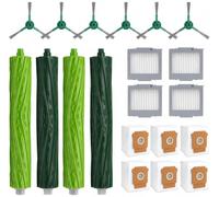 19 pièces de rechange pour aspirateur iRobot Roomba Plus 504 Vac & Max 705 Vac, 4 brosses à rouleaux, 4 filtres HEPA, 6 sacs à poussière, 6 brosses latérales, 1 brosse de nettoyage