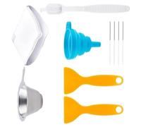 19 pièces ensemble d ' outils de résine d ' impression 3D brosse de nettoyage de filtre en acier inoxydable grattoir en plastique pour l ' enlèvement de modèle entonnoir de papier de de résine