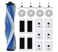 19 pièces ensemble d'accessoires pour Ecovacs Deebot T30S Pro/ T30S, 1 brosse principale en caoutchouc, 4 filtres HEPA, 6 sacs à poussière, 4 lingettes, 4 brosses latérales