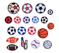19 PièCes Patch Thermocollant Vetement Motif Boule Stickers Foot RéSistant à L'Abrasion Patch Thermocollant Pour T-Shirts, Casquettes Et Sacs