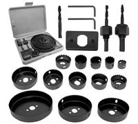 19 Pièces Scie Cloche, Kit Scies Cloches Bi-Métal en Acier Carbone, Coffret Scie Cloche Circulaires 19-127MM, pour les Planches en Bois Minces, les Plaques en PVC et en Plastique