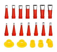 19 Pièces Universal Integrated Rubber Nozzle Tool Kit, Calfeutrage Buse Applicateur Réutilisable, Silicone Cartouche Douilles avec Base, Trousse à Outils Universelle de Buse en Caoutchouc Intégrée (D)