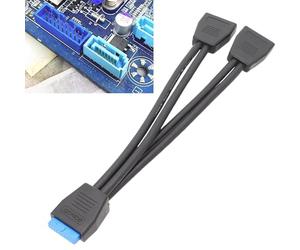 19 Pin Y Splitter Extension Cable, High-Speed USB 3.0 Data Adapter, Stable 5Gbps Transfer Audio Connector Cable for Desktop Computers, Laptops, Printers, Scanners, Cameras