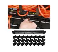 19 Pouces 1U Armoire Rack Pass-Through 24 CAT6 Panneau de Brassage Port de Contact RJ45 (Port de Contact RJ45) Cadre Modulaire