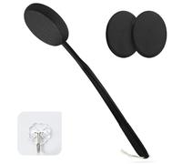 19 pouces Applicateur de lotion pour le dos - Applicateur de lotion avec manche long et 3 disques lavables pour lotion pour le corps, crème solaire et autobronzant, Noir