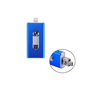 (#19) RQW-02 3 in 1 USB 2.0 & 8 Pin & Micro USB 128GB Flash Drive, for iPhone & iPad & iPod & Most Android Smartphones & PC Computer(Blue)