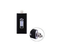 (#19) RQW-02 3 in 1 USB 2.0 & 8 Pin & Micro USB 16GB Flash Drive, for iPhone & iPad & iPod & Most Android Smartphones & PC Computer(Black)