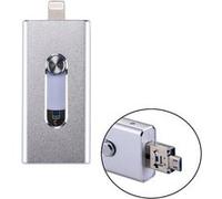 (#19) RQW-02 3 in 1 USB 2.0 & 8 Pin & Micro USB 16GB Flash Drive, for iPhone & iPad & iPod & Most Android Smartphones & PC Computer(Silver) G