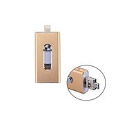 (#19) RQW-02 3 in 1 USB 2.0 & 8 Pin & Micro USB 32GB Flash Drive, for iPhone & iPad & iPod & Most Android Smartphones & PC Computer(Gold)