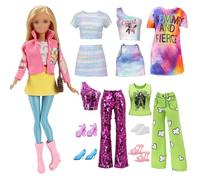 19 vêtements de poupée compatibles avec Barbie pour poupées de 11,5 pouces Contient 1 veste, 4 hauts, 1 t-shirt à manches courtes, 3 jupes, 1 robe, 2 pantalons, 5 paires de chaussures, 1 sac, 1