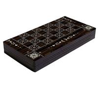 19" YENIGUN TAVLA WOODEN BACKGAMMON SET/BOARD GAME WITH PEARL DESIGN