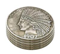 1907 Great American Commemorative Old Coins- Uncirculated Morgan Dollars-Discover History of US Coins 5 PCS (Randomly Give 1ps, Receive 2ps)