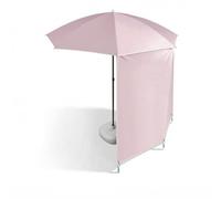 190cm Round Garden Umbrella UV Block Beach Parasol with Side Shade Foldable Outdoor Sun Umbrella for Patio Camping BBQ Balcony (Brown)