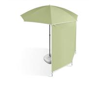 190cm Round Garden Umbrella UV Block Beach Parasol with Side Shade Foldable Outdoor Sun Umbrella for Patio Camping BBQ Balcony (Brown)