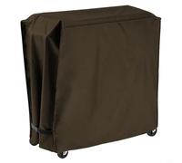 190T Housse de protection en polyester avec revêtement argenté pour chariot de refroidissement à roulettes, imperméable et résistant aux UV avec sangles de fixation et sac de transport, noir (café)