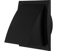 190x190mm / Ø 150mm Anthracite Grille D'aération avec Clapet Anti-retour - Grill de Ventilation en ABS Plastique - Protège la Façade et Empêche l'entrée D'air Froid