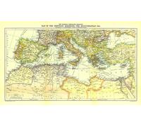 1912 Carte des pays bordant la mer Méditerranée