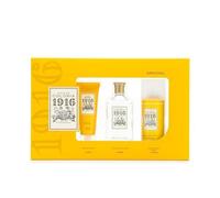 1916 - Coffret cadeau original pour femme et homme, Eau de Cologne 100 ml + Gel douche 75 ml + Déodorant spray 150 ml, Parfum unisexe, Senteur d'agrumes et florale, Longue tenue