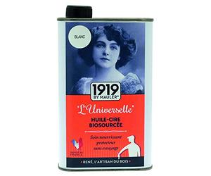 1919 BY MAULER - Huile Cire biosourcée « L'Universelle » - Blanc - Pour meuble, parquet, boiserie - 500ml