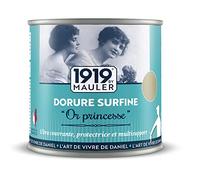 1919 BY MAULER - Peinture Dorée « DORURE SURFINE » - Or Princesse - 0,5L - Véritable pigments métalliques - Multisupports intérieur et extérieur bois, métal, PVC, ancienne peinture