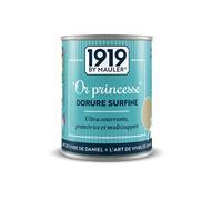 1919 BY MAULER - Peinture Dorée « DORURE SURFINE » - Or Princesse - 125ml - Véritable pigments métalliques - Multisupports intérieur et extérieur bois, métal, PVC, ancienne peinture